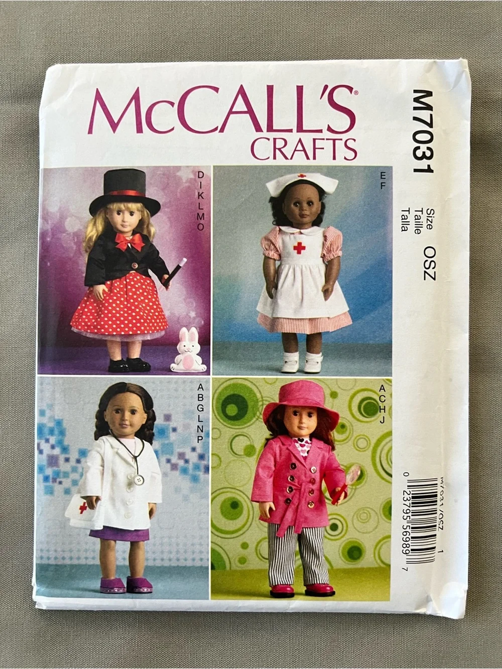 McCall’s Crafts Doll Clothes Sewing Pattern Collection - lot of 4